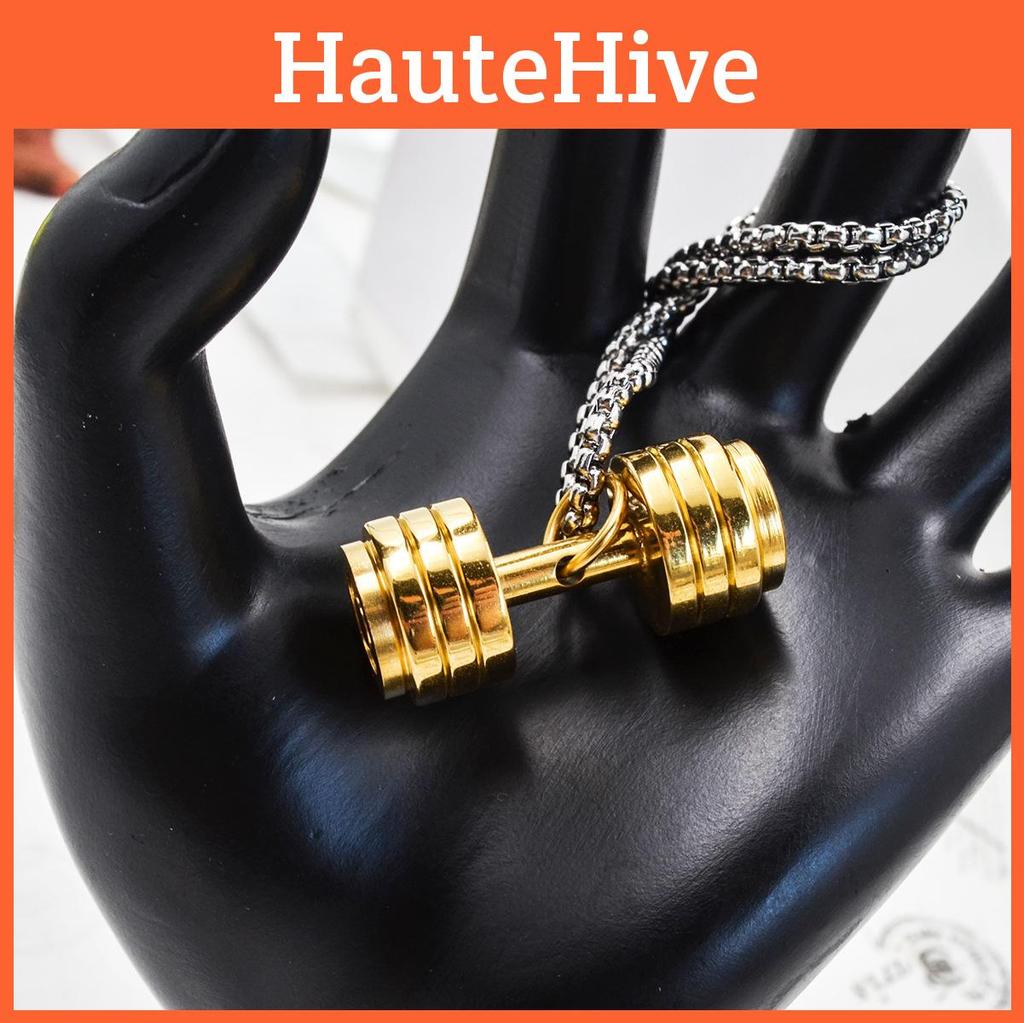 Colier Temu Shein Cu Pandantiv Ganteră Desenată Pentru Moda Hip Hop Și Cadou Bărbați