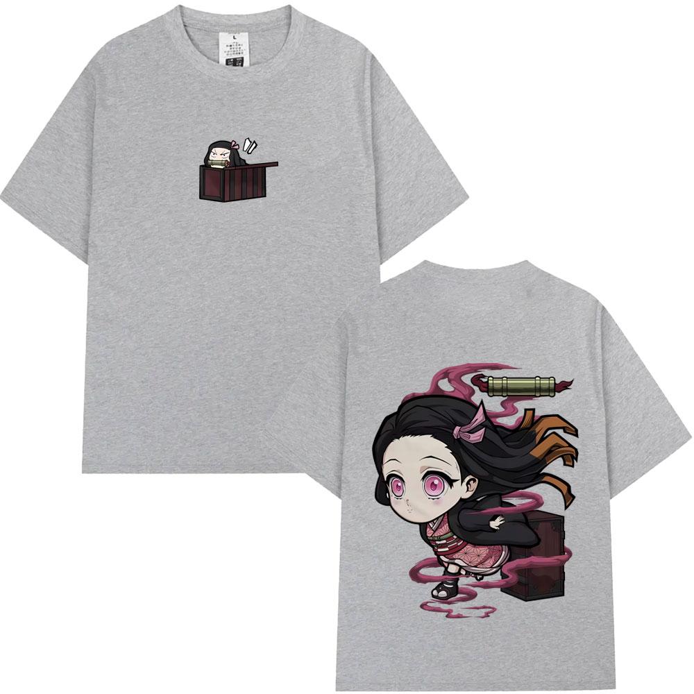 Anime Demon Slayer T-shirt Kawaii Cute Kamado Nezuko Graphic T Shirts Men Women Cartoon Tee Shirt Men's Oversized T-shirts