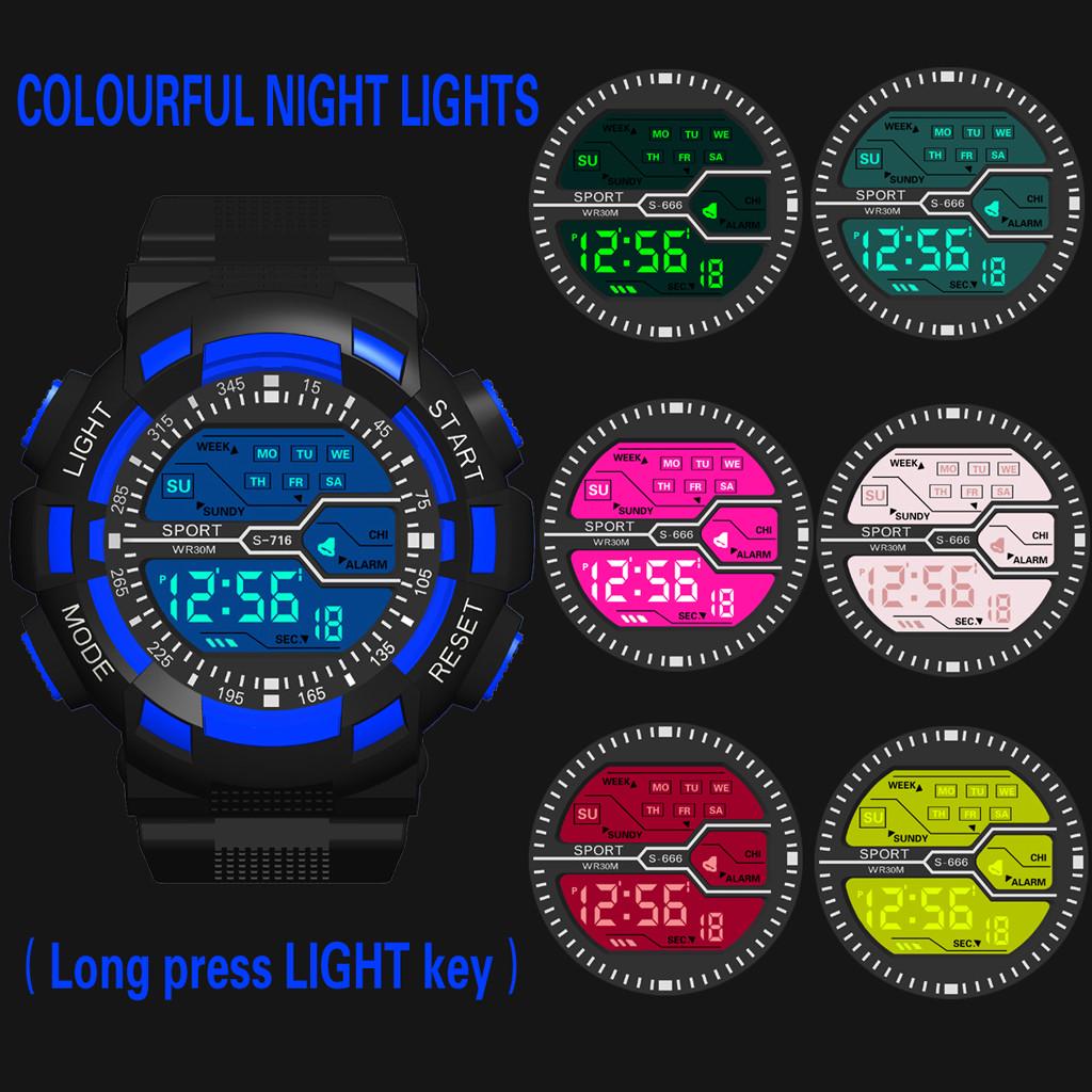 Multi Function Sports Fashion Seven Colors Colorful Luminous Electronic Watch
