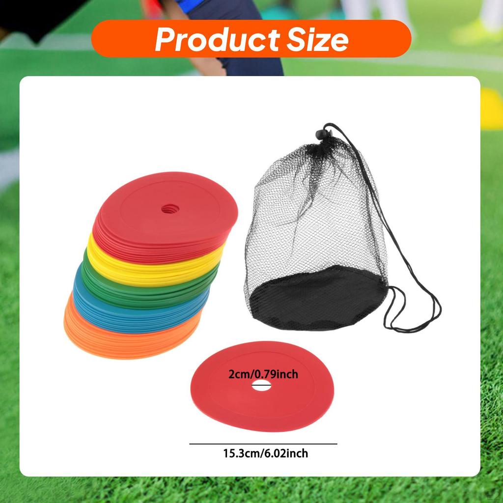 50x Spots Markers Flat Cones Nonslip Floor Hole Soccer Training Field Court for