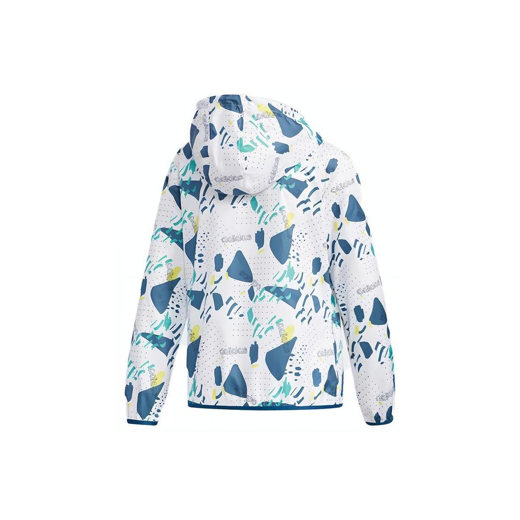 Adidas Neo Printed Pattern Sports Hooded Jacket Women Jacket White DW7778