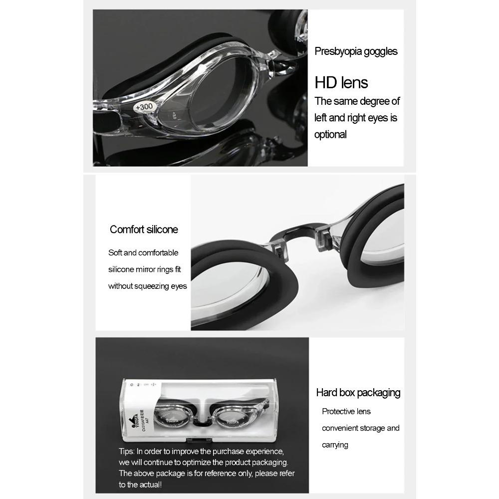 Gafas de natación para adultos, gafas para hipermetropía, gafas de lectura, presbicia, presbicia