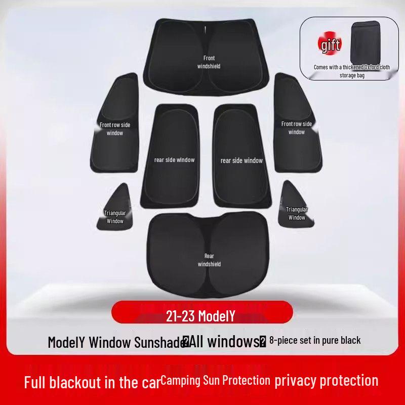 

Tesla Model 3/Y Front & Side Window Sunshade for Privacy and UV Protection