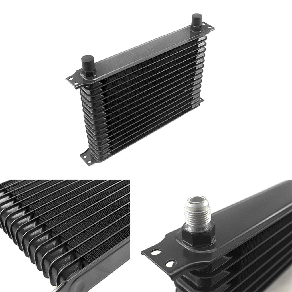7/10/13/15 Rows Oil Coolers Kit 10AN Transmission Engine Coolers Universals Aluminium Black Car Engine Cooling