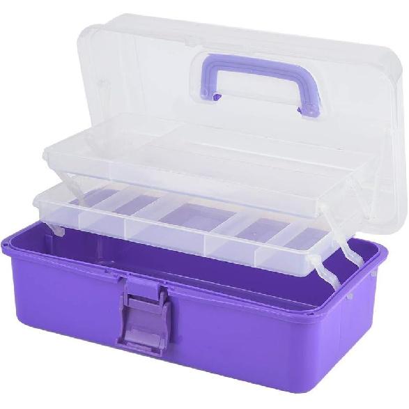 Multi-purpose 3-layer Toolbox, Tool Organizers Tool Boxes with Tray and Dividers Household Plastic Tool Organizers 3 Choice Color Folding Storage Box