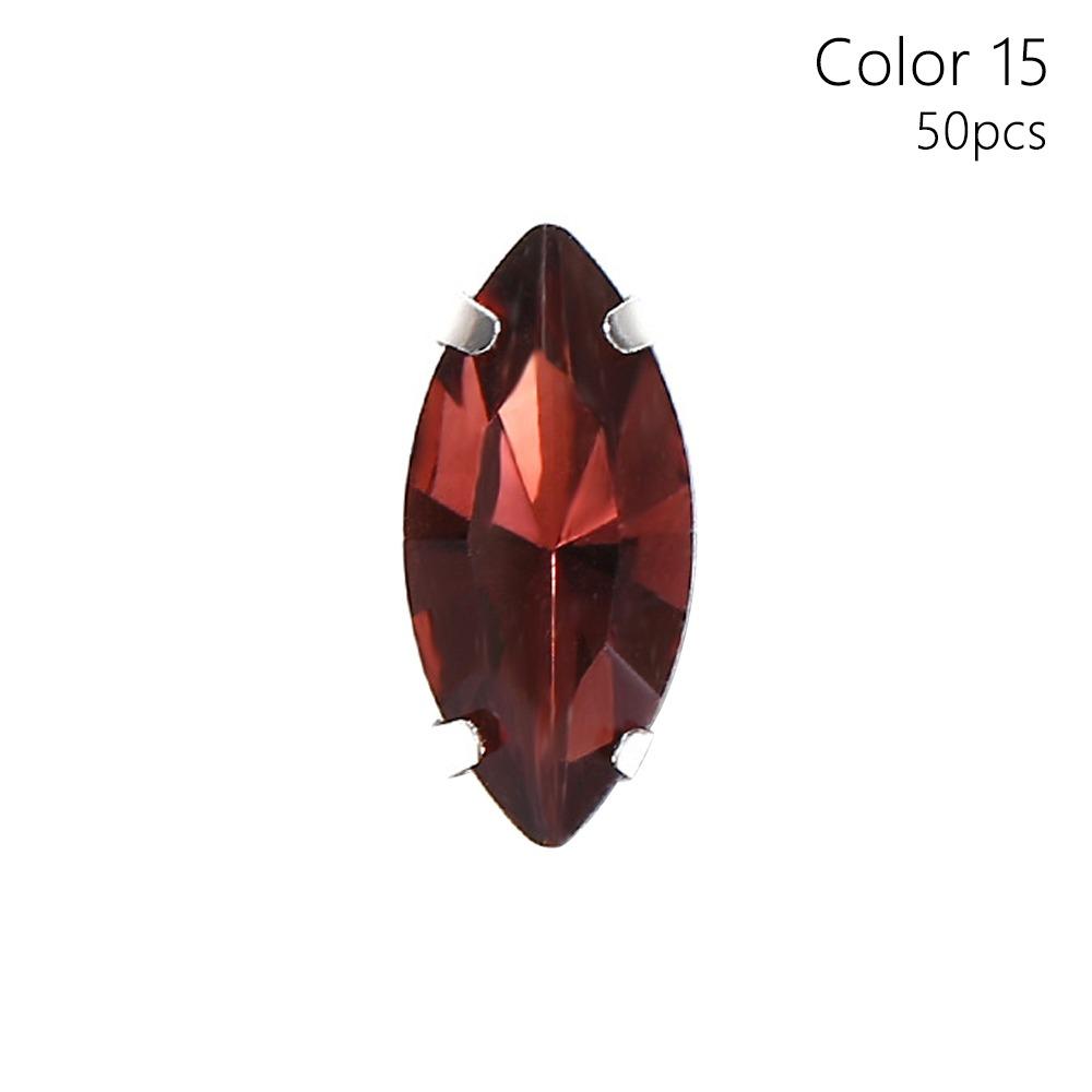 50Pcs/Pack Sew On Glass Crystal Stones With Silver Claw Diamond Beads Ornament  For Needlework