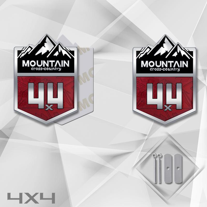 Zinc Alloy Mountain 4X4 Badge Car Body Trunk Emblem 3D Grille Decal Sticker For Toyota Jeep Mitsubishi Suzuki SUV 4WD Styling