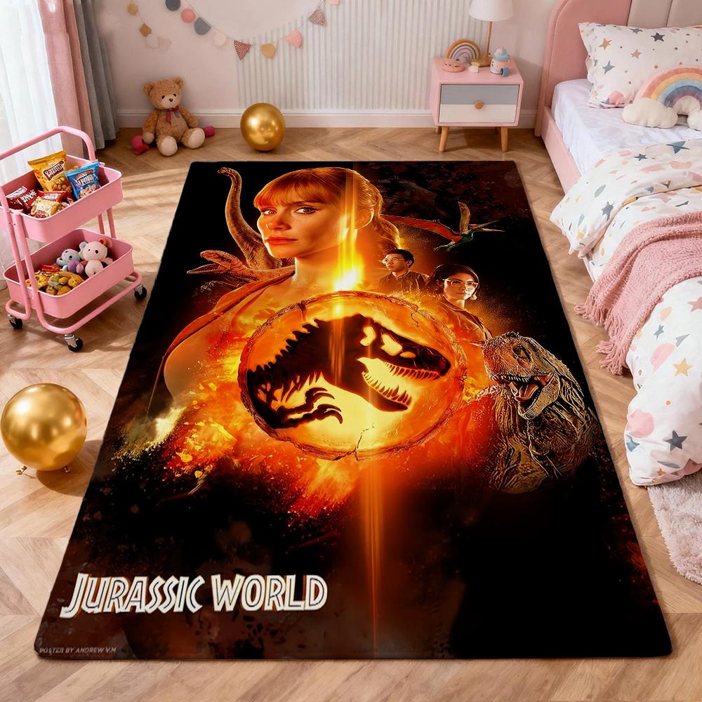 Dinosaurs Jungle Patterned Rug Soft Nonslip Carpet For Kids Bedroom Play Area Home Decor Memorial Gift