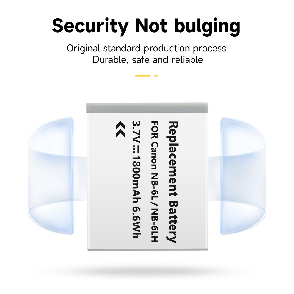 1800mAh NB-6L NB6LH Kameraakku NB6L NB-6LH Akku für Canon PowerShot D30 D10 S120 S90 SX700HS SX280HS IXUS210 SD35001S