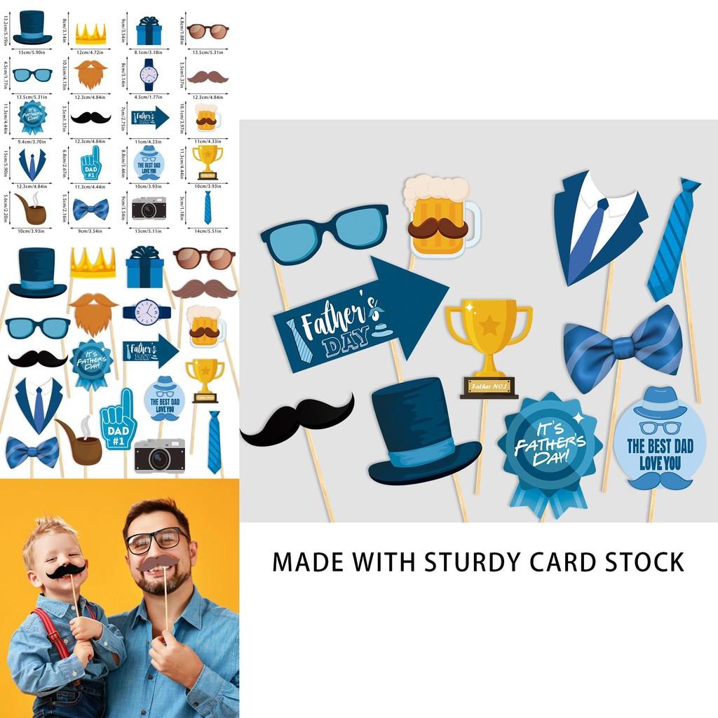 Fathers Day Photo Prop Party Decor With Paper Materials For Themed Celebrations