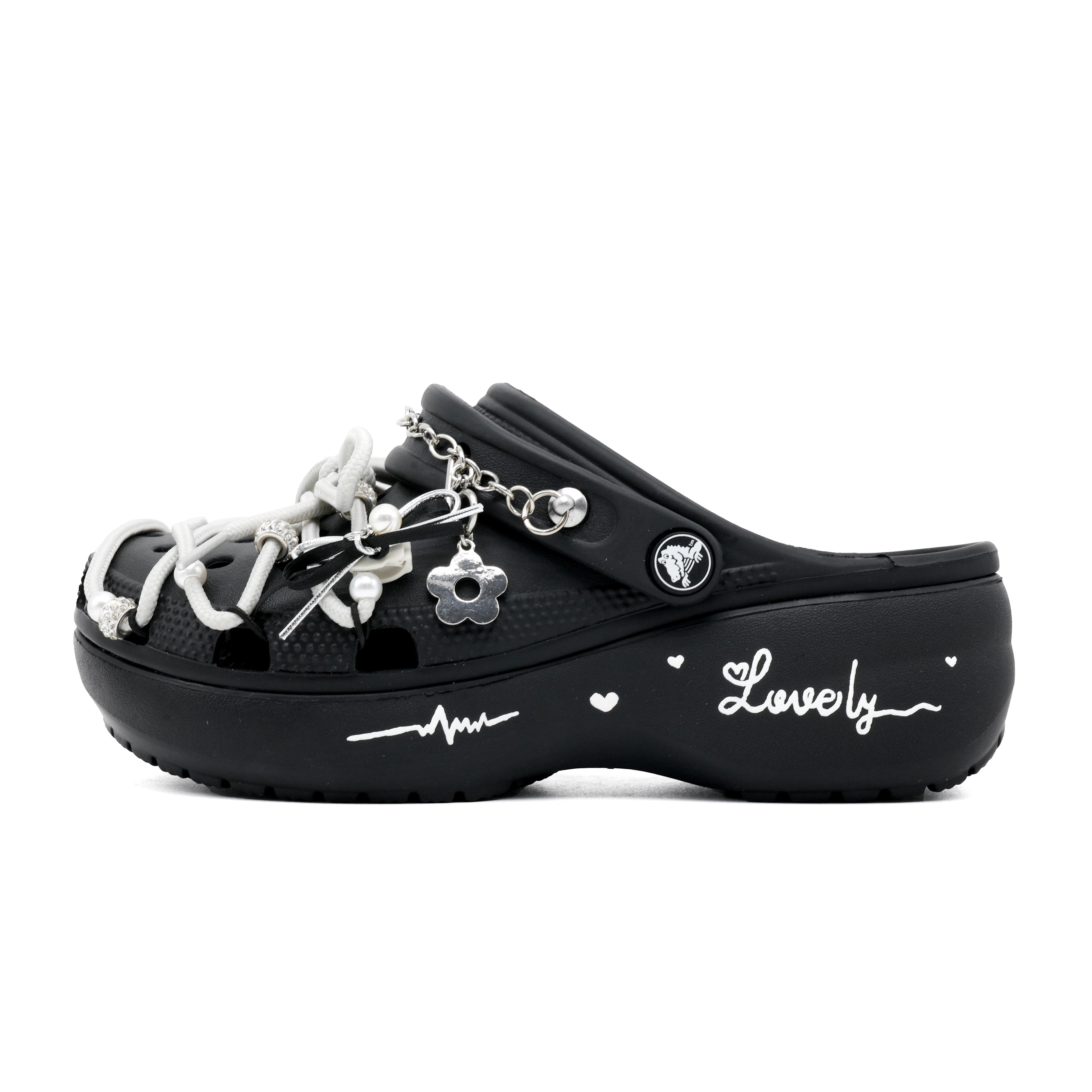 

Crocs Classic Platform Clog Jumbo Land EVA Сексуальная Модная Трендовая Личность Универсальные Дырявые Туфли Унисекс Черный 34-35 чёрный