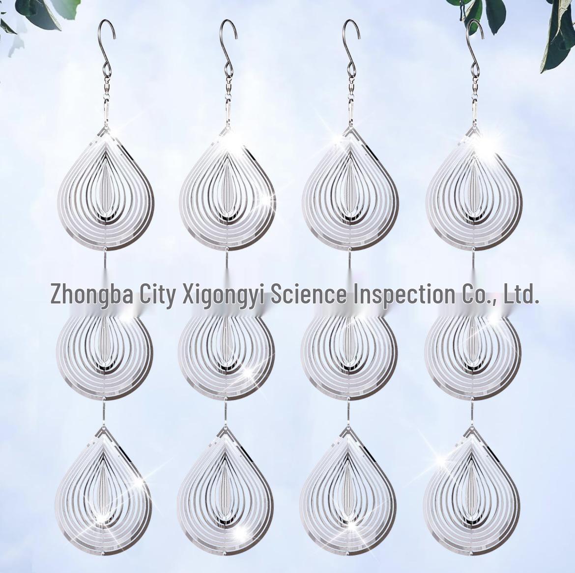 

3.9-inch Metal Water Drop Wind Spinner: Creative 3D Bird Repellent Wind Chime for Home Décor. 1 drop, 3 pieces