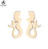 Funny Stainless Steel Gingerbread Man Earring Cartoon Ghost Ear Jewelry Girls Delicate Mermaid Fairy Earrings Gifts Accessories