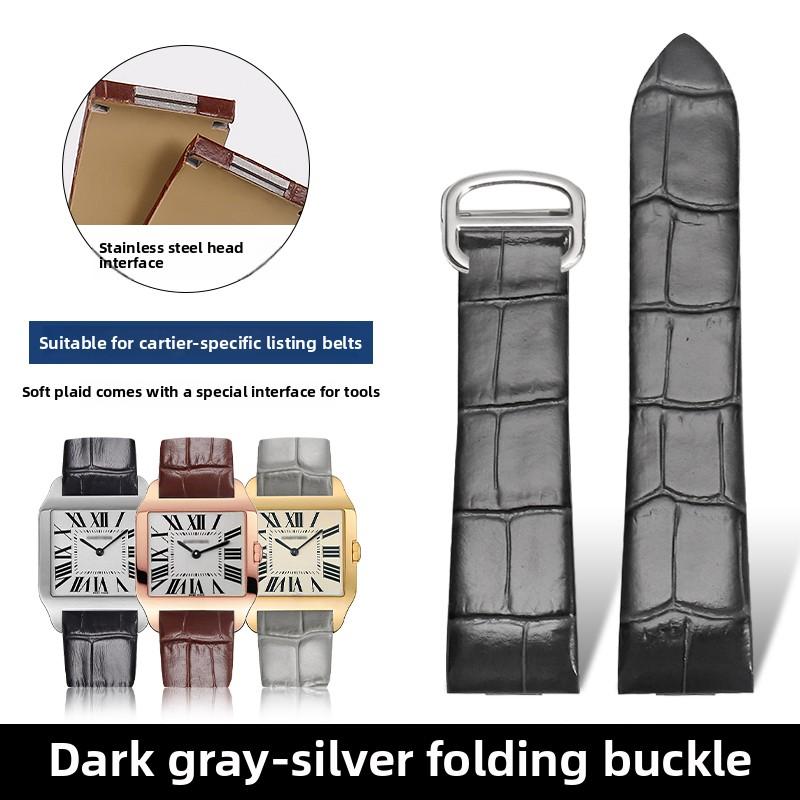 18mm 21mm Echtes Leder Uhrenarmband Für Cartier Santos W2007051 W2006951 Uhrenarmband Herren Damen Armband Armband Zubehör