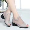 Sandales en Cuir d'Été pour Femmes avec Dessus en Maille Respirante et Design Ajouré - Nouvelles Chaussures Simples Mode à Semelle Souple