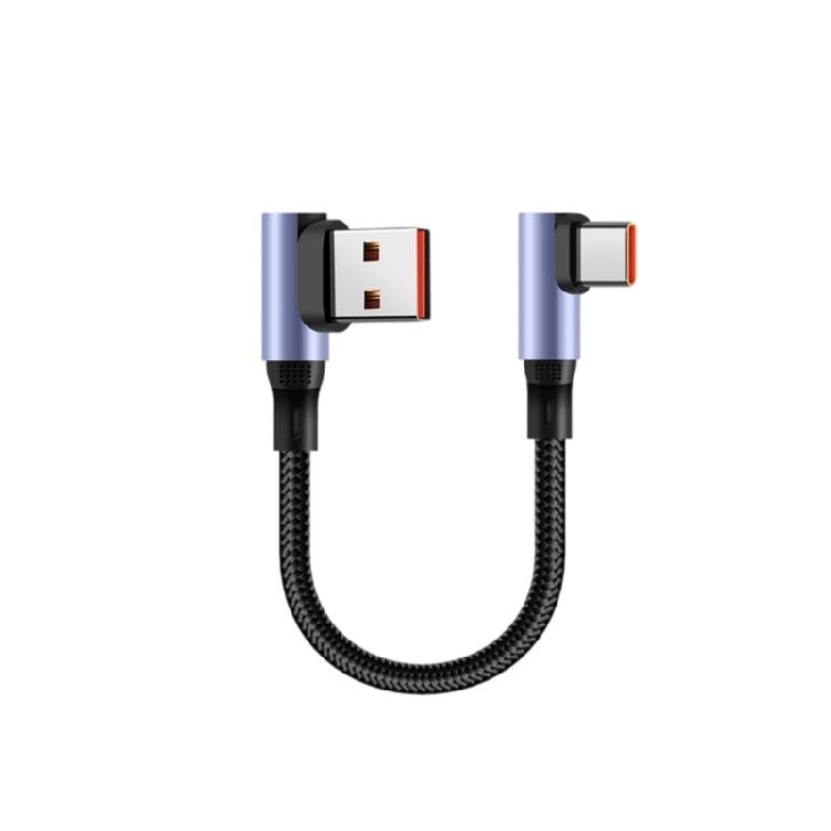 Compact USB to USB C Power Adapter Cord Wire Nylon Reinforced Data Cable Bend/Straight Head Design Quick Charging