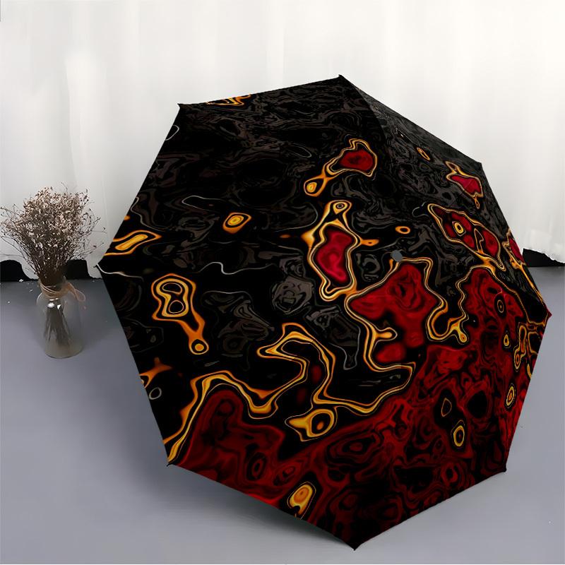 1pc Abstract Patterns Automatic Open/close Folding Compact Umbrella, 8 Rib Sturdy Canopy, Lightweight Portable, Everyday Use, Gift,,104