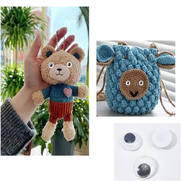 Safety Eye 600/900PCS Plastic Stuffed Doll Eye with Self Adhesive for Doll Toy