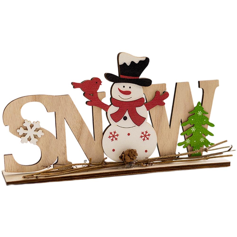 Wooden Santa Claus Snowman Ornaments Christmas Decorations For Xmas Tree Hanging Pendant Table Decor Navidad