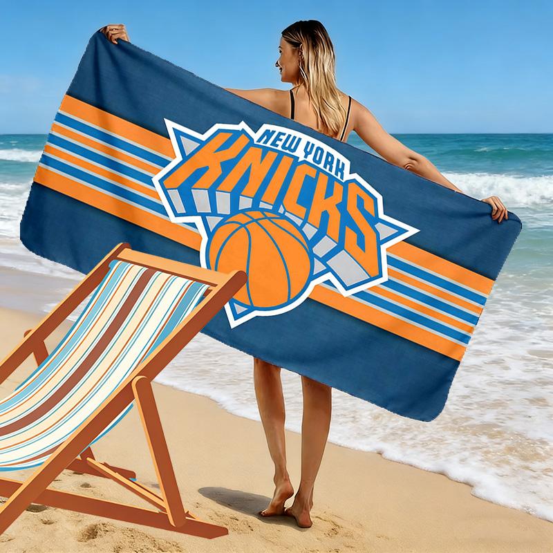 York Knicks Print Beach Towel, Large Soft Quick Dry Towel for Beach Camping Swimming
