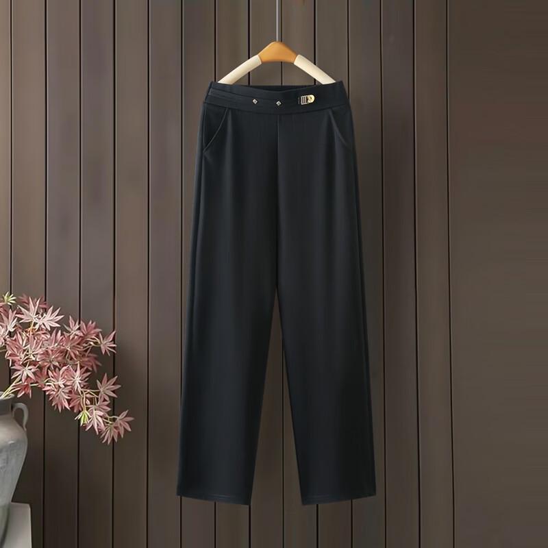 Langsha Women's Mid-Age Casual Straight Leg Trousers