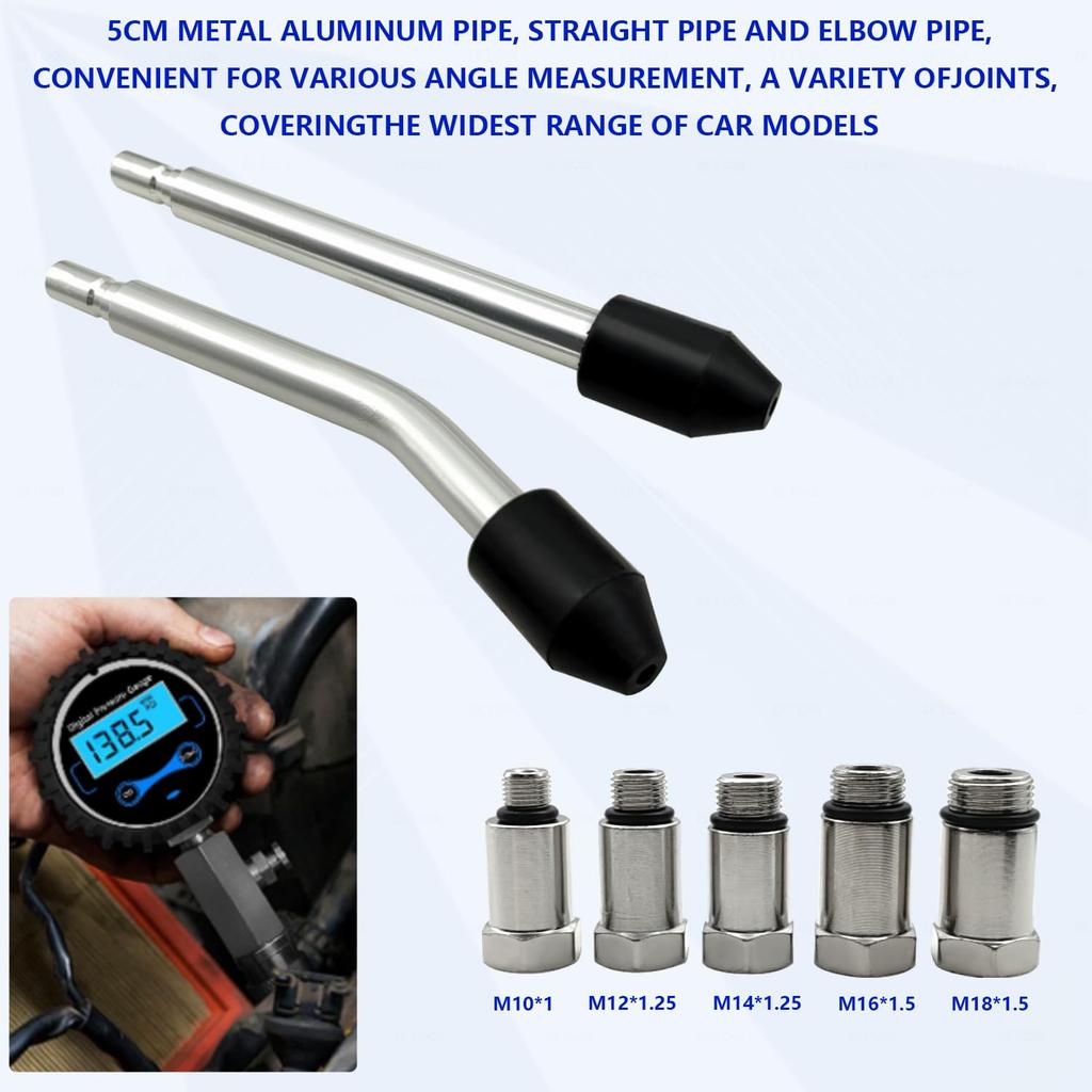 ZKTOOL Gasoline Engine Compression Gauge Set with Digital Display, 0-300 PSI, for Cars and Motorcycles, Compression Tester, Fuel Pressure Gauge, Press