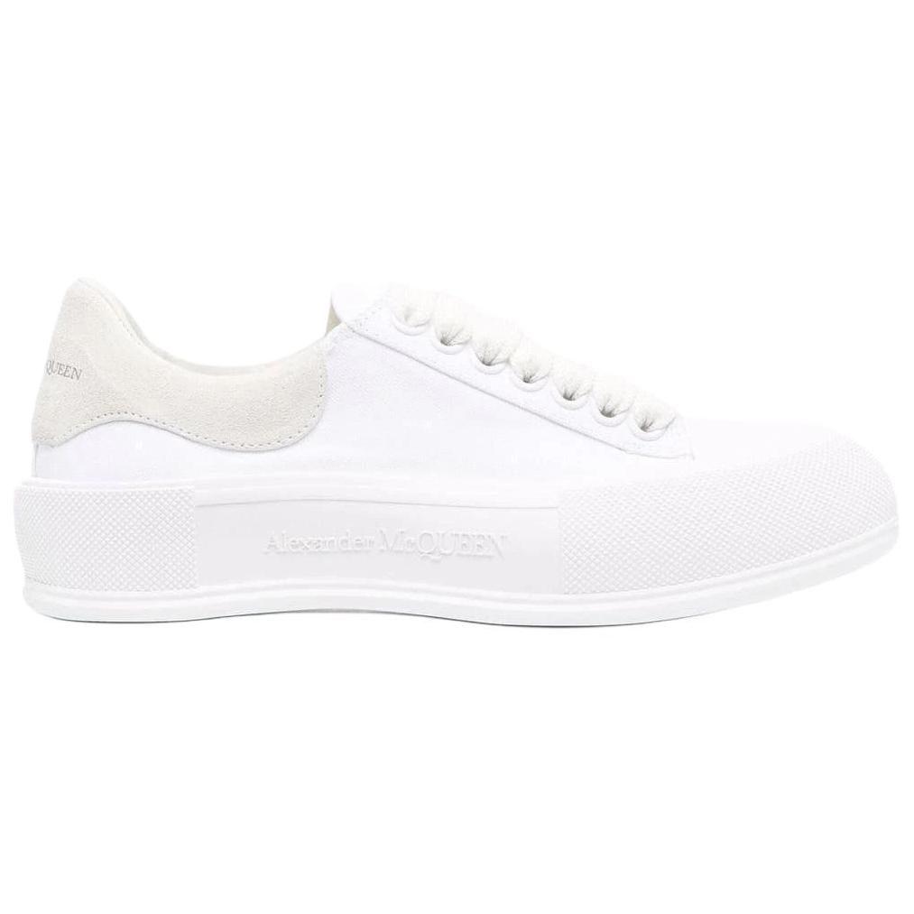 Alexander Mcqueen Deck Plimsoll Lace Up Trainers 'White Beige' 707680W4MV79000