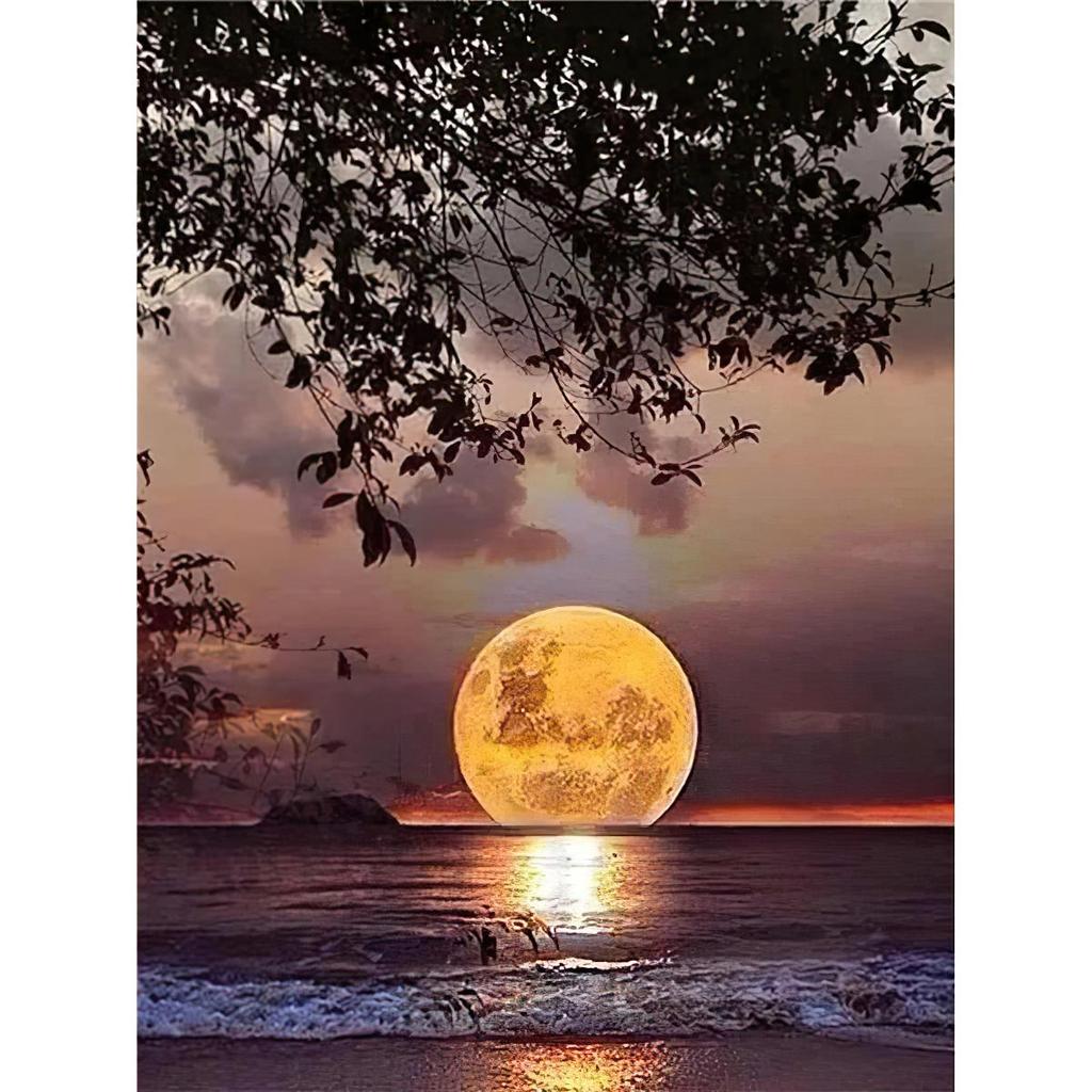 Full 5D Diy Diamond Painting Moon Landscape World Diamond Embroidery Cross Stitch Home Decor Handmade Gift