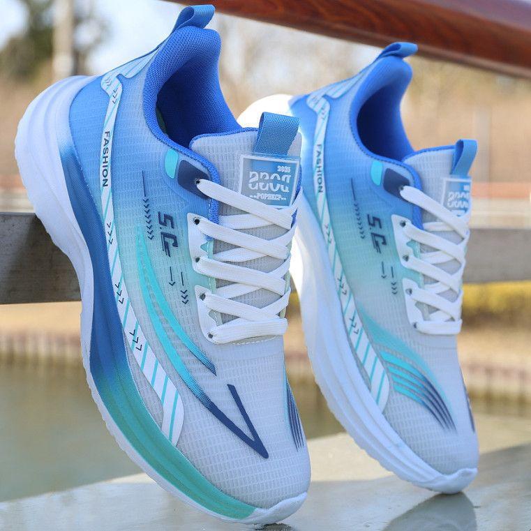 

Spring and summer student sports casual shoes lightweight non-slip soft-soled men s running shoes 44 білий