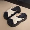 Factory Direct Sales Thick-soled Heightened Cross-strapped Cool Slippers for Women's Summer Wear 2025 New Spring Beach Vacation Sandals