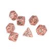 7pcs Hollow Polyhedral Dice Set Holiday Party Skull Pattern Metal Dice Props for Board Card Game