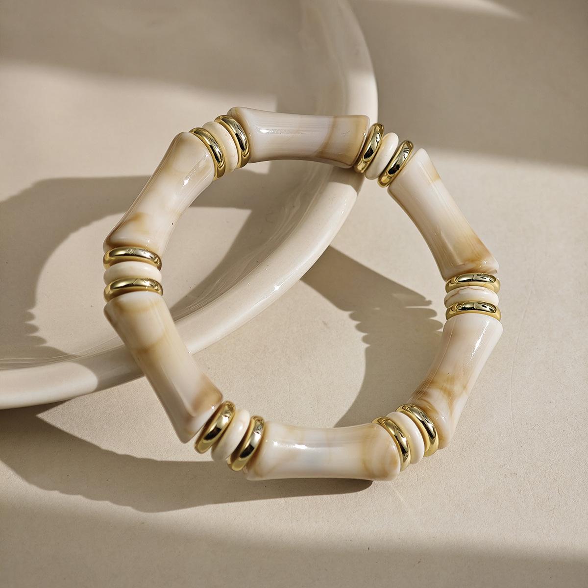 

Color Smudging Elbow Joint Elevation Bracelet Bamboo Design Sense Simple Personality Medium Antique Bracelet