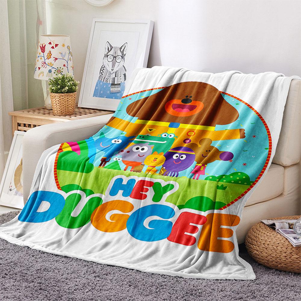 1PC Hey Duggee Patterned Flannel Blanket Suitable For All Seasons for Home Decor Warmth and Comfort Gifts Holiday Present