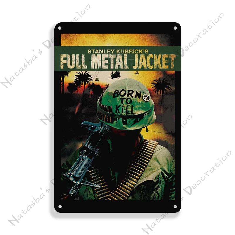 Classic Movie Metal Poster Full Metal Jacket Wall Decor Metal Tin Sign Vintage Wall Plate Retro  Plaque Industrial Decor