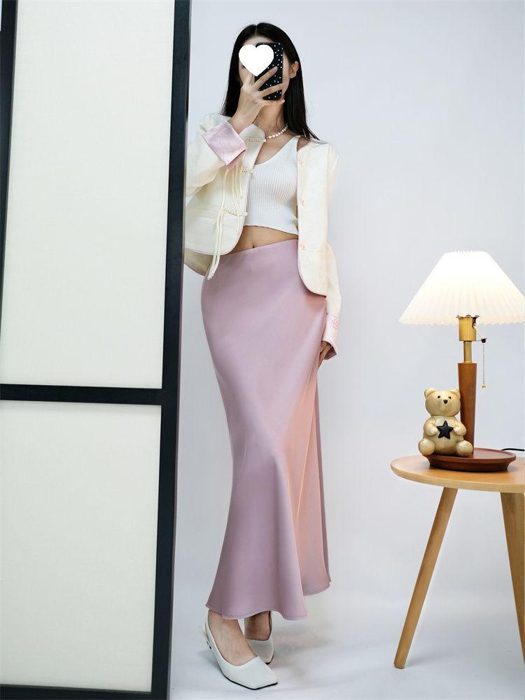 Spring/Summer Southeast Asia Slimming Satin Mermaid Skirt