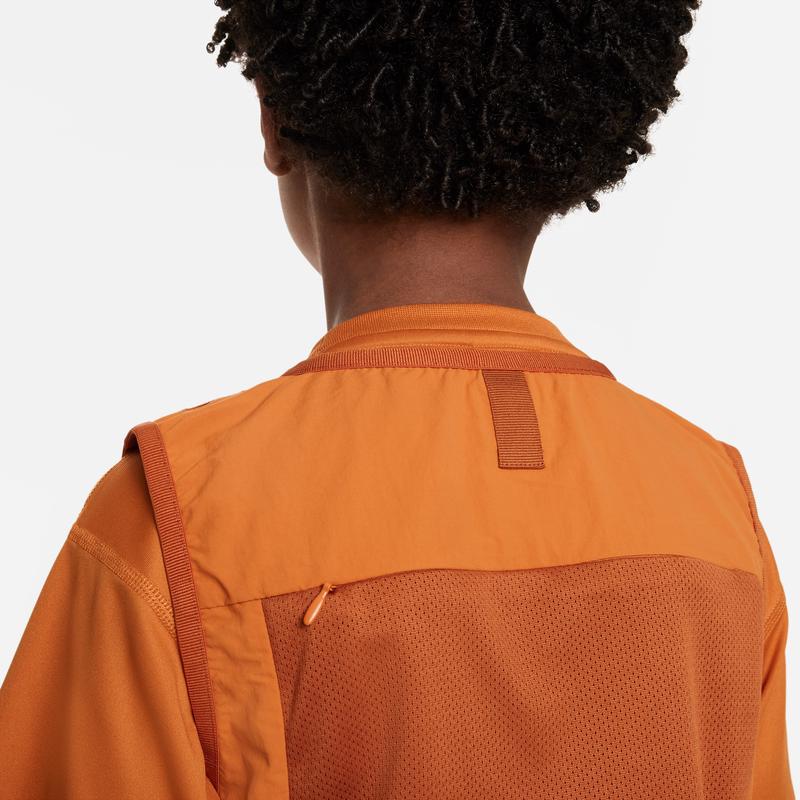 Nike Solid Color Work Pocket V-Neck Zipper Sleeveless Vest Kids tops FQ0475-813