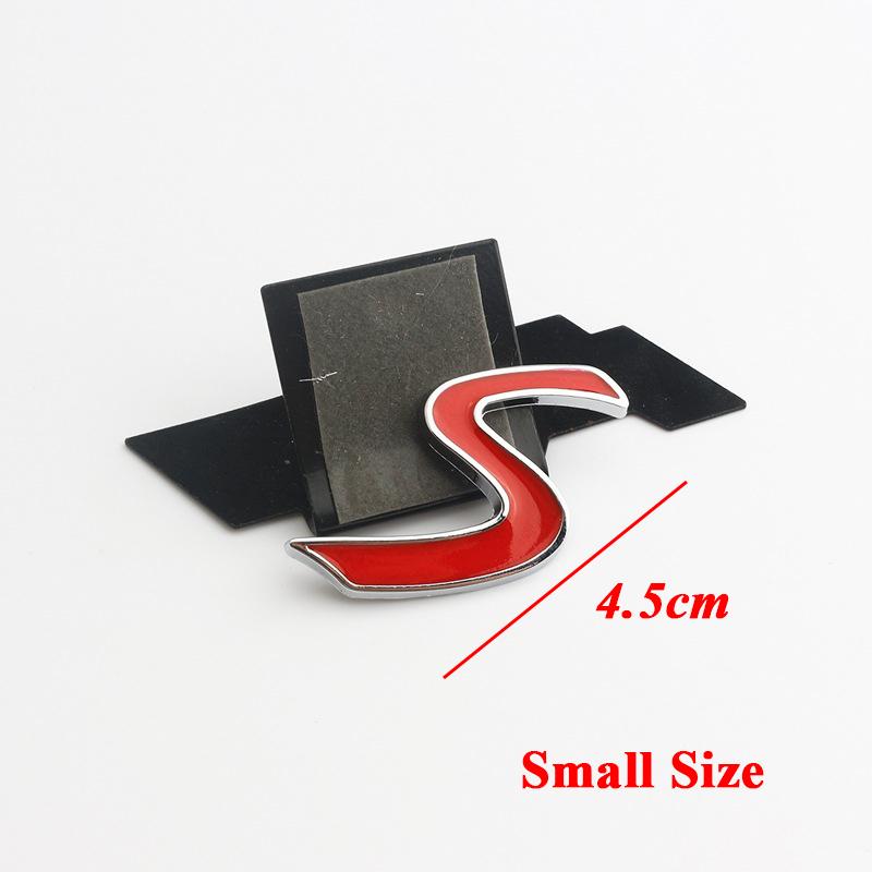 3D ABS Chrome Black  Cooper S Emblem Letters Car Rear Trunk Badge Self-adhesive Sticker Accessories