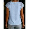 Women V Neck Lace Patchwork Short Sleeve Loose Casual Comfortable Summer New T Shirt Top
