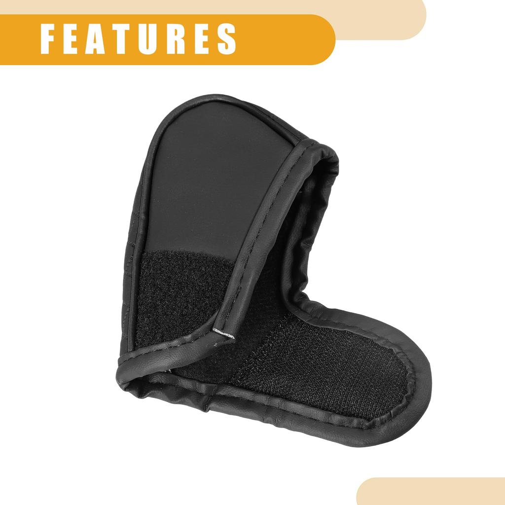 Partuto 1pc Universal Car Shift Knob Cover - Car Knob Gear Sticky Protector Decoration - Black For Leather