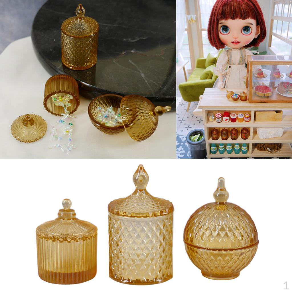 Miniature Food Cake Chocolate Candy Dollhouse Donut Glass Mini Bottle