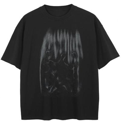 Streetwear Shadows Grafické Černé Tričko Bavlna Unisex Topy Trička Léto Krátký Rukáv Tričko