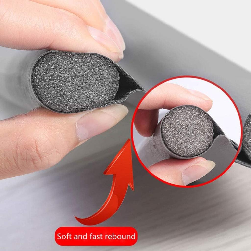 Double Sided Under Door Seal Insulation Foam Draft Excluder, Anti Collision Soundproof, Stop Cold Air and Insects, 96cm, Grey