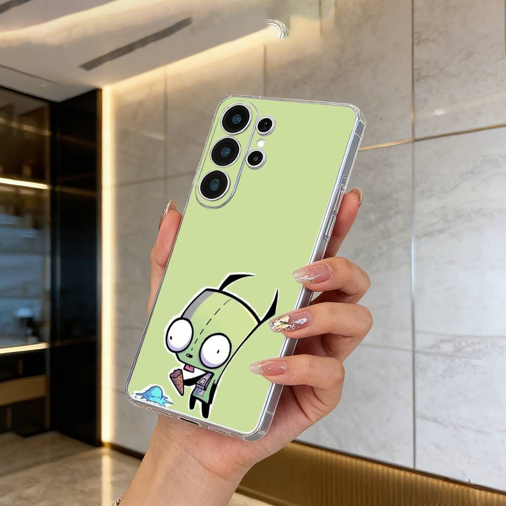 

Cartoon Invader Zim Gir Clear Phone Case for Samsung S25, S24, S21, S22, S23, S30, Ultra, S20, Plus, FE, Lite Samsung S24Ultra