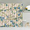 Plum Blossom Bathroom Shower Curtain Waterproof Curtains for the Home Folding Partition Accessories Bath Bedrooms Houses RoXT6