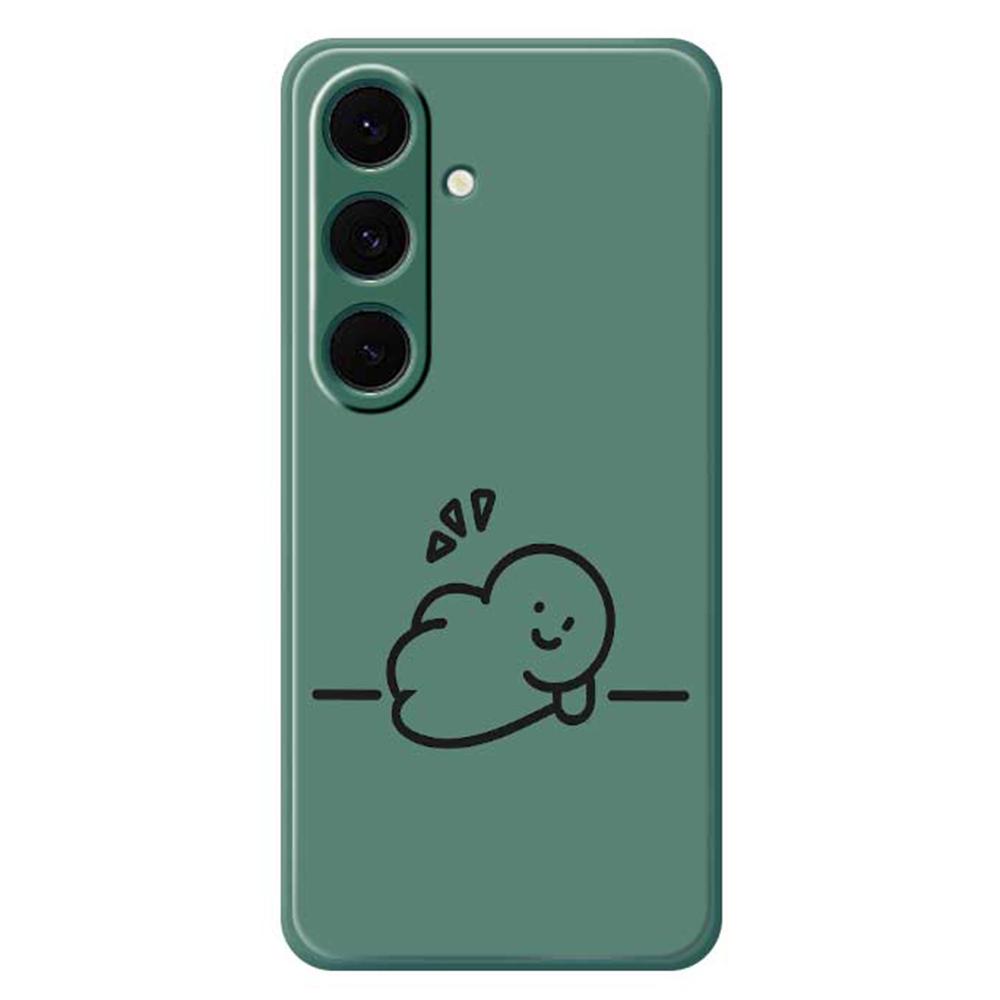 Für Samsung Galaxy S24 FE Hülle Strichmännchen Musterdruck Gerade Kante TPU Handy-Rückseite