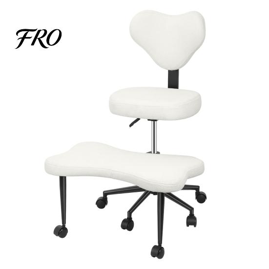 Computer Office Special-shaped Meditation Yoga Chair, Chair with Back Support, Cross Legged Wheels, Criss Desk Kneeling for Home Yoga, Adjustable