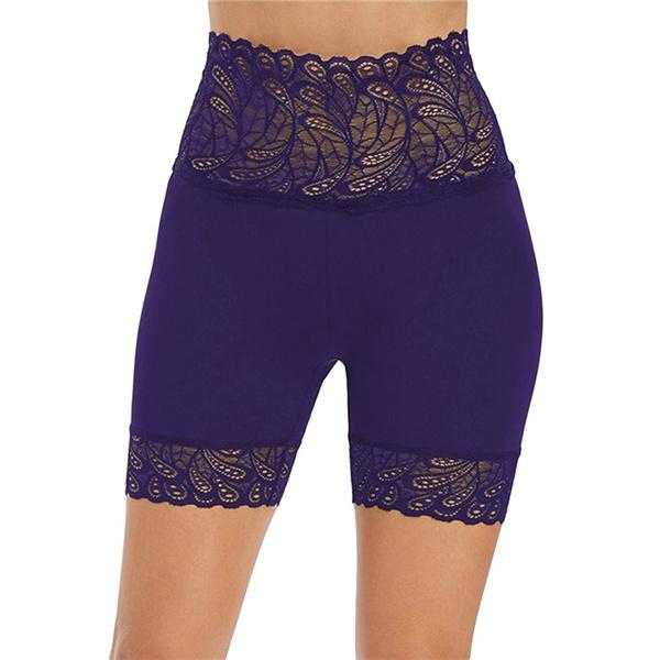 Women's Under Leggings Shorts Pants Ladies Lace Splicing Ventilation Leggings Safety Shorts Shapewear Yoga Seamless Legging