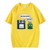 2025 Summer Funny Graphic Men's Tee Father & Son Floppy Disk Graphic Short Sleeve Casual Cotton Crew Neck T-Shirt for Men