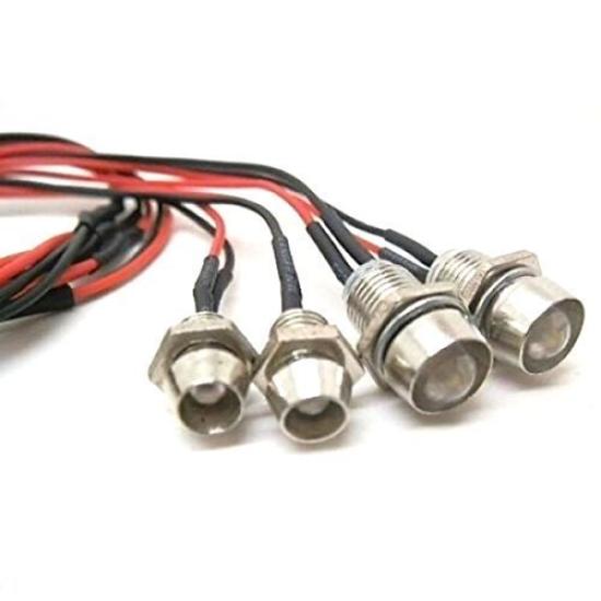 Kalevel RC Car LED Light Unit Light Taillights and Headlights for RC RC Model and RC LED Lights for HSP Tamiya D3 White 5mm and 2 Red 4-LED Kit, Cars,