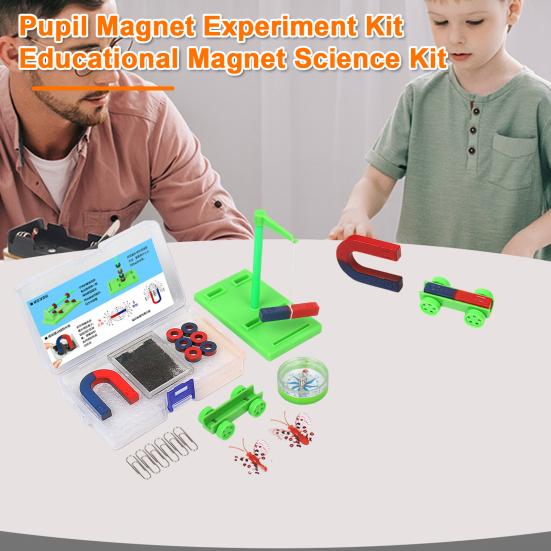 1 Set Magnet Experiment Kit Kids Early Education Pupil Student Physics Science Magnetism Experiment Tool STEM Teaching Aid Toy